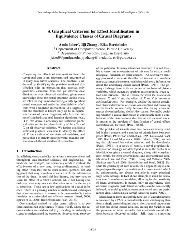 (PDF) A Graphical Criterion for Effect Identification in Equivalence ...