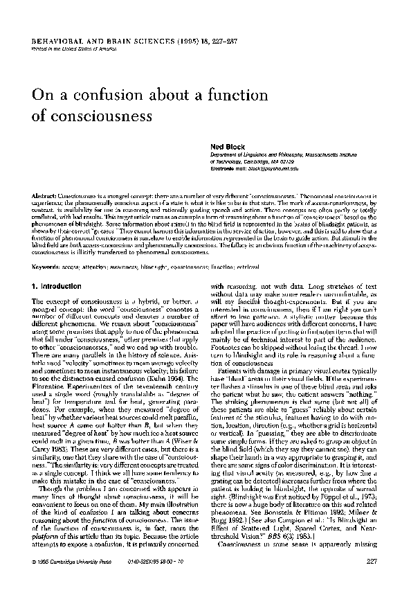 (PDF) Feeling of knowing and phenomenal consciousness