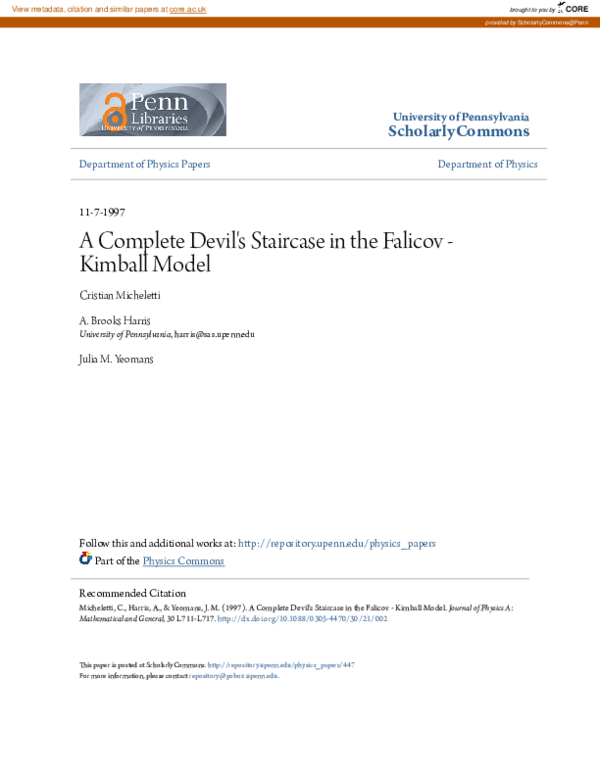 (PDF) A Complete Devil\u27s Staircase in the Falicov - Kimball Model ...
