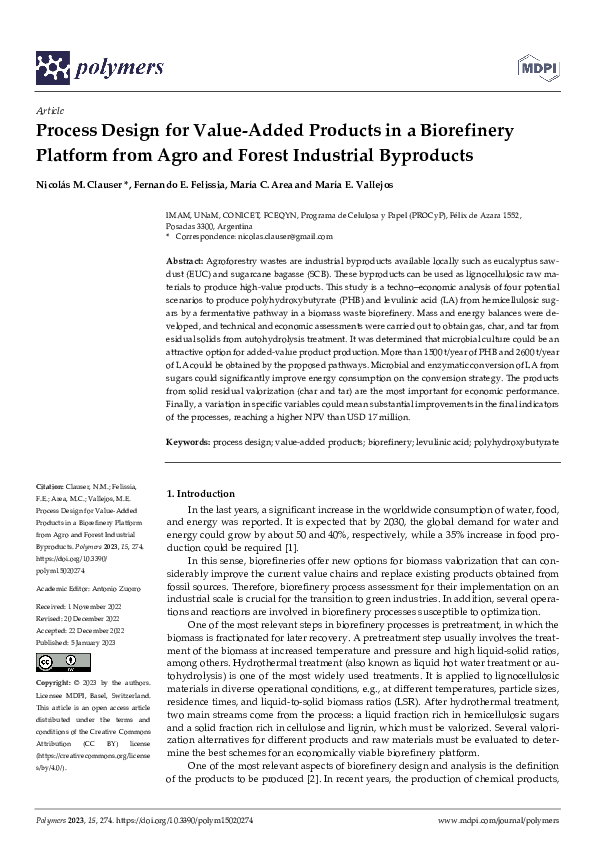 (PDF) Process Design for Value-Added Products in a Biorefinery Platform ...