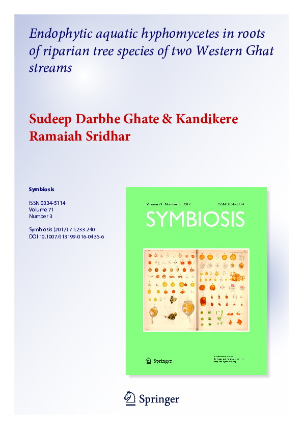 (PDF) Endophytic aquatic hyphomycetes in roots of riparian tree species ...