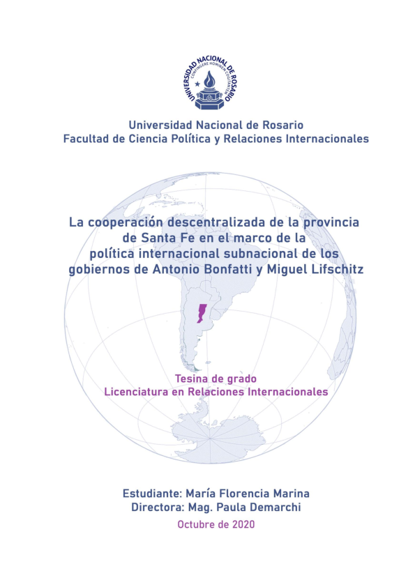 (PDF) La cooperación descentralizada de la provincia de Santa Fe en el ...
