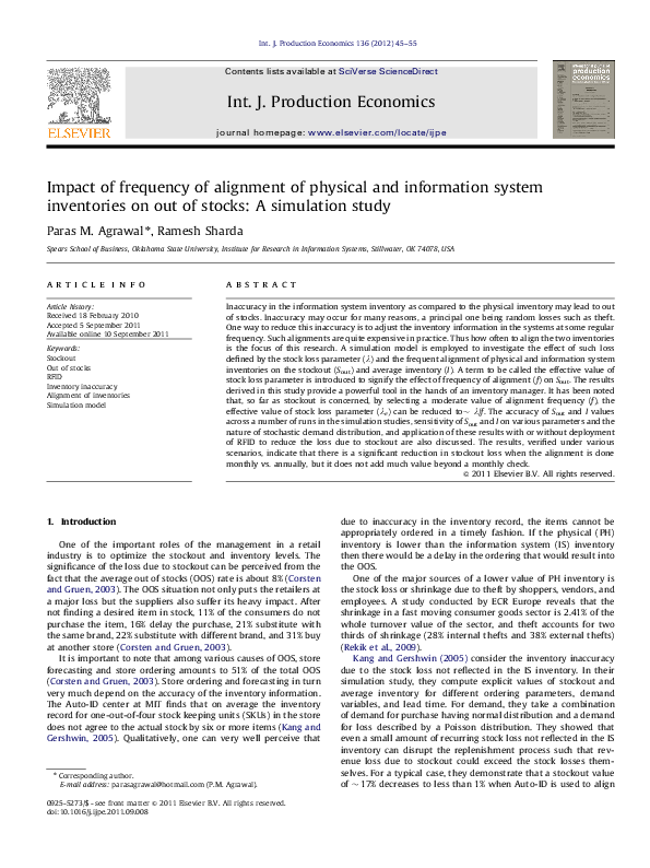 (PDF) Impact of frequency of alignment of physical and information ...