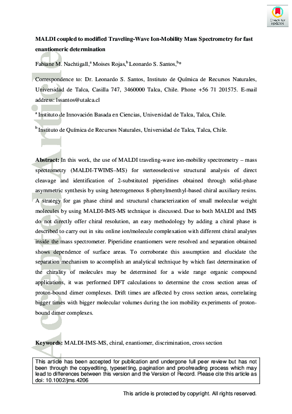(PDF) MALDI coupled to modified Traveling-Wave Ion-Mobility Mass ...