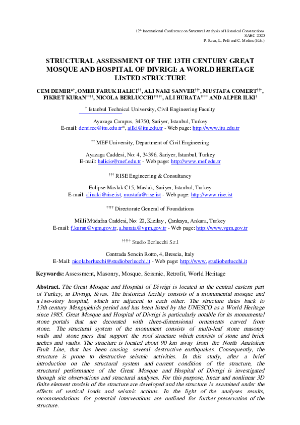 (PDF) Structural Assessment of the 13th Century Great Mosque and ...