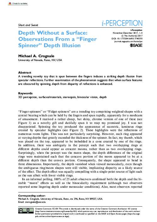 (PDF) Depth Without a Surface: Observations From a “Finger Spinner ...