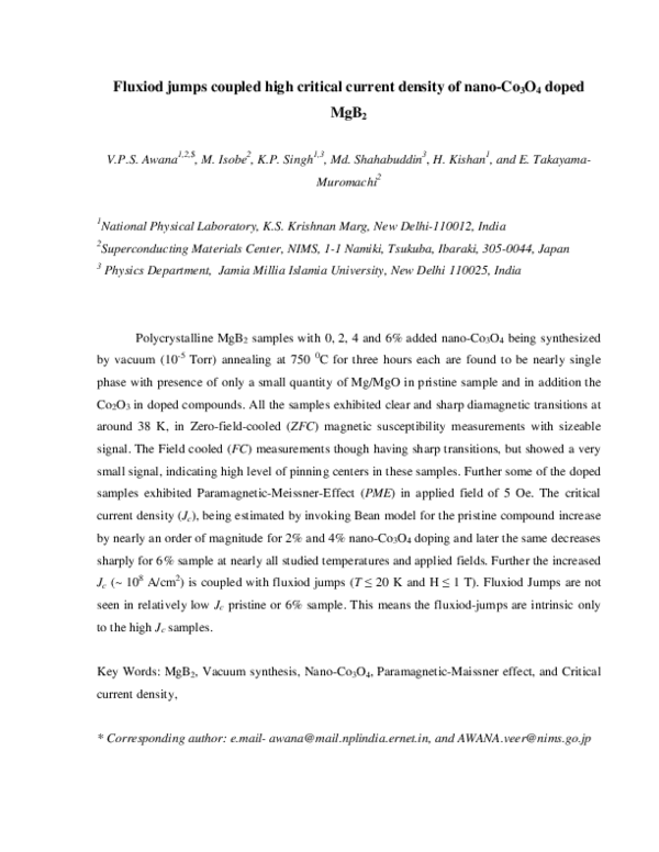 (PDF) Fluxoid jump coupled high critical current density of nano ...