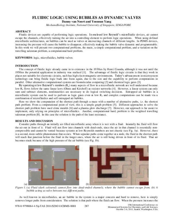 (PDF) Fluidic Logic: Using Bubbles as Dynamic Valves