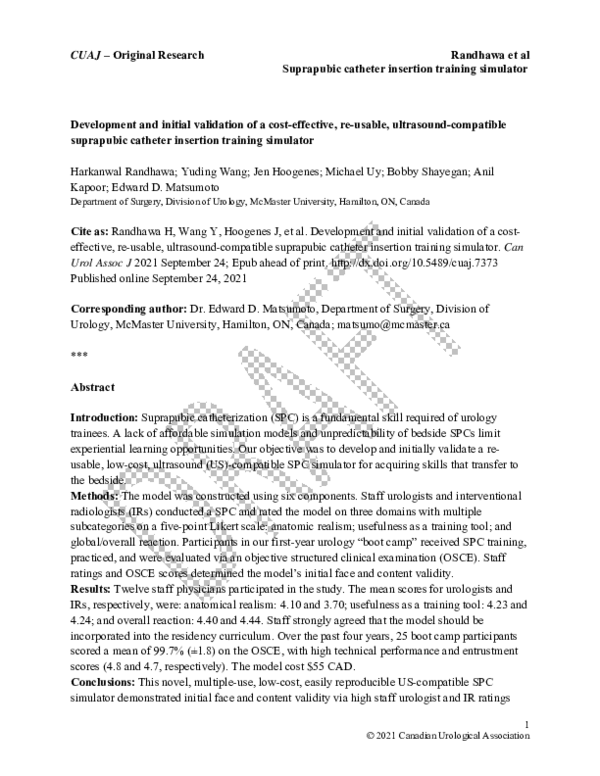 (PDF) Development and initial validation of a cost-effective, re-usable ...
