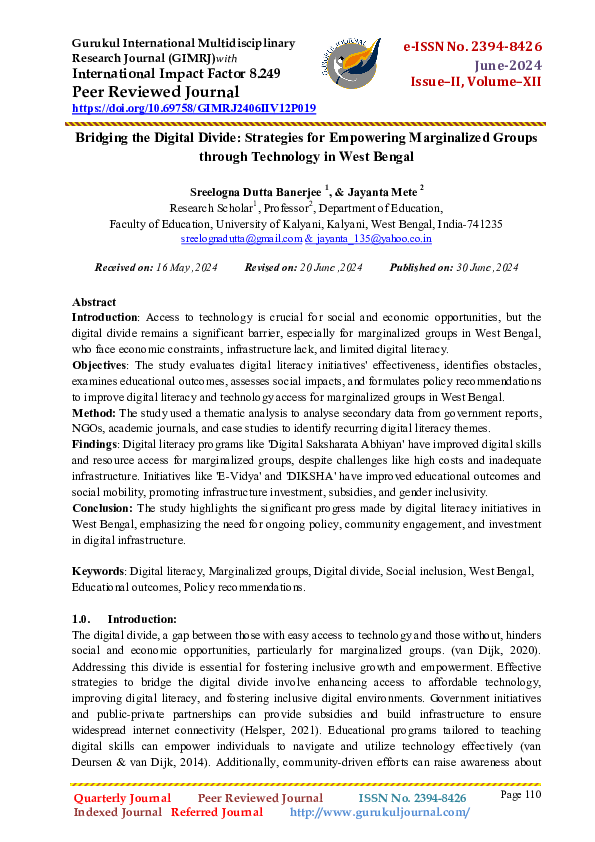 (PDF) Bridging the Digital Divide: Strategies for Empowering ...