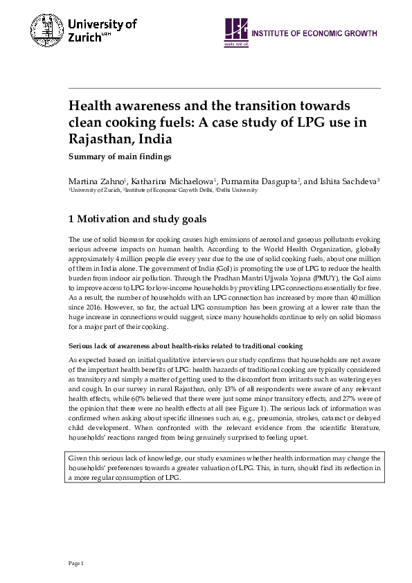 (PDF) Health awareness and the transition towards clean cooking fuels ...