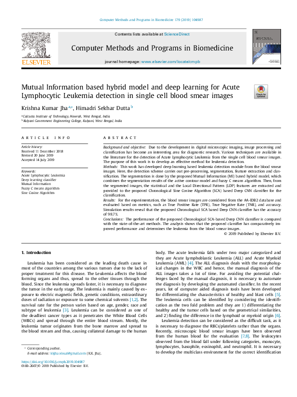 (PDF) Mutual Information based hybrid model and deep learning for Acute ...