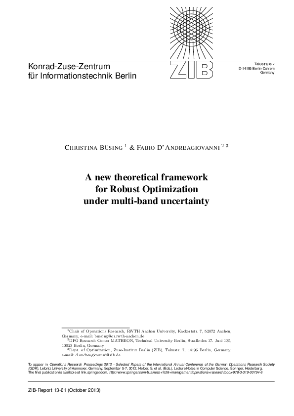 (PDF) A New Theoretical Framework for Robust Optimization Under Multi ...