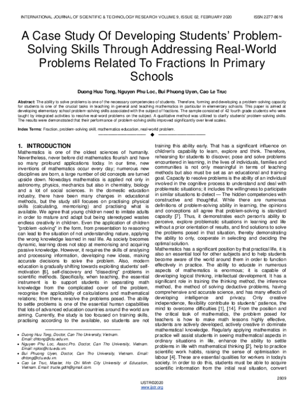 (PDF) Solving Skills Through Addressing Real-World Problems Related To ...