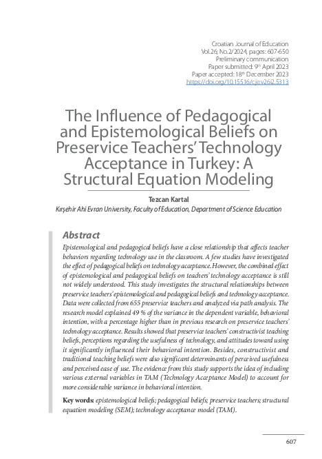 (PDF) The Influence of Pedagogical and Epistemological Beliefs on ...