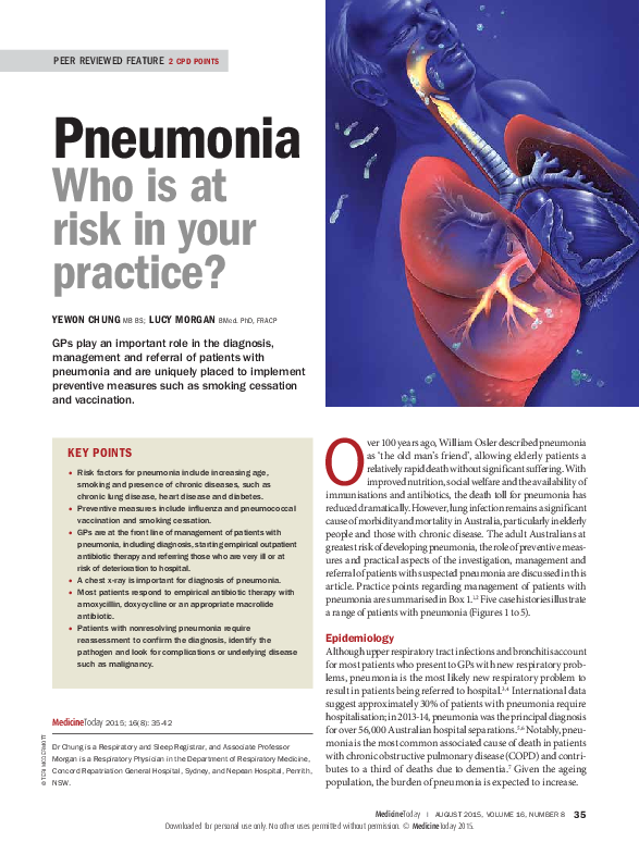 (PDF) Pneumonia: who is at risk in your practice?