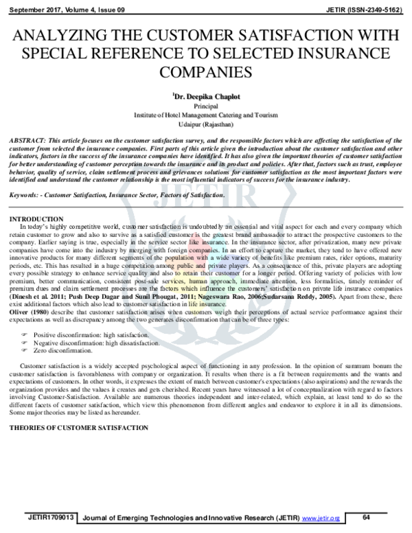 (PDF) Analyzing the Customer Satisfaction with Special Reference to ...