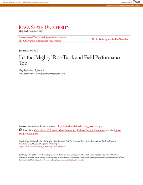 (PDF) Let the ‘Mighty’ Rise Track and Field Performance Top