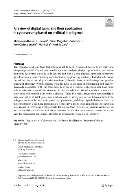 (PDF) A Review of Digital Twins and their Application in Cybersecurity ...