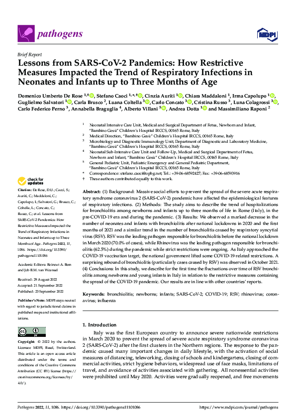 (PDF) Lessons from SARS-CoV-2 Pandemics: How Restrictive Measures ...