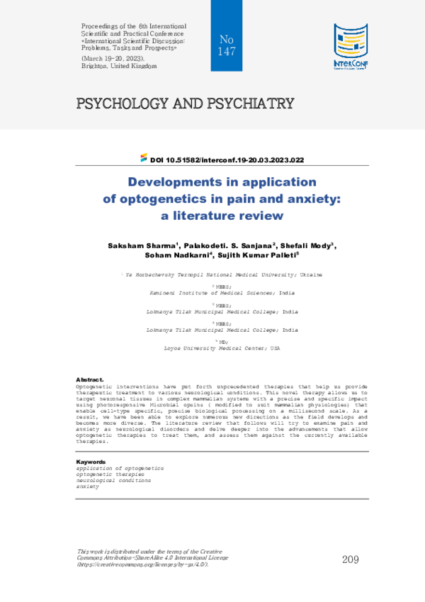 (PDF) Developments in application of optogenetics in pain and anxiety ...