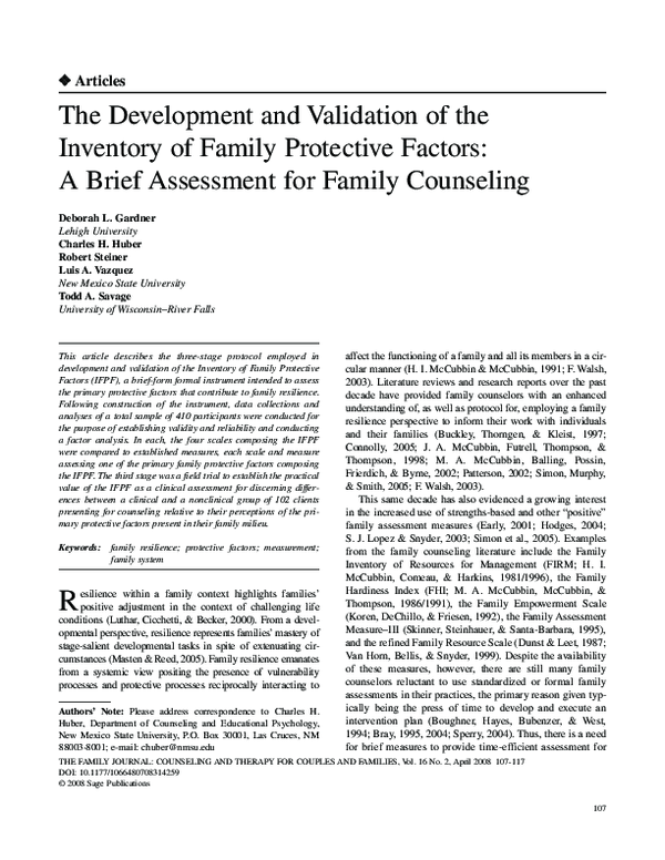 (PDF) The Development and Validation of the Inventory of Family ...