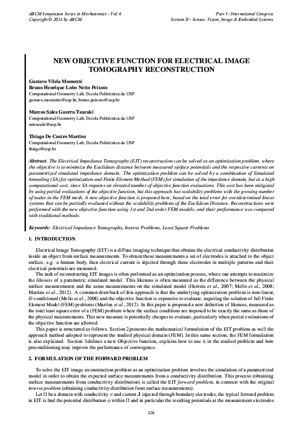 (PDF) New objective function for electrical image tomography reconstruction
