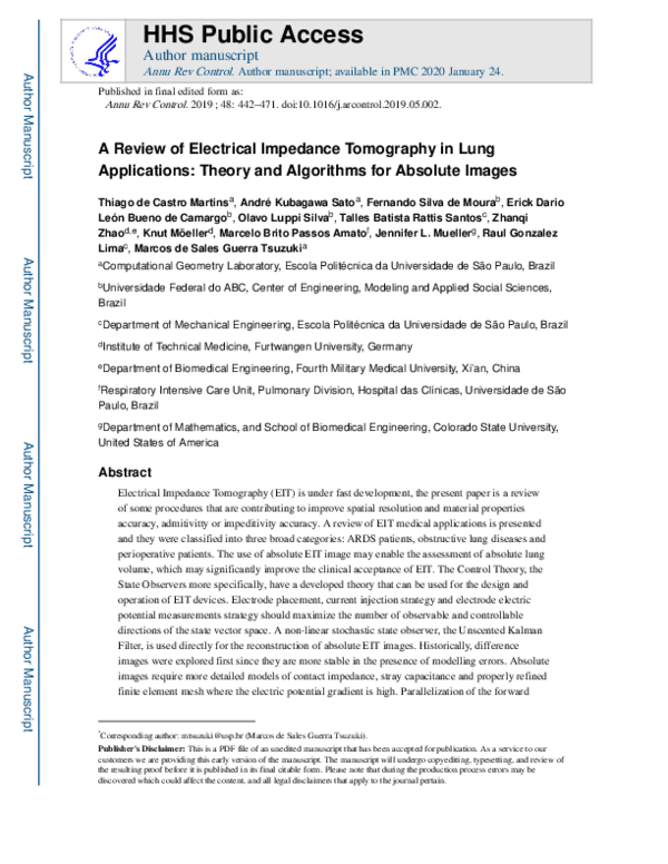 (PDF) A review of electrical impedance tomography in lung applications ...
