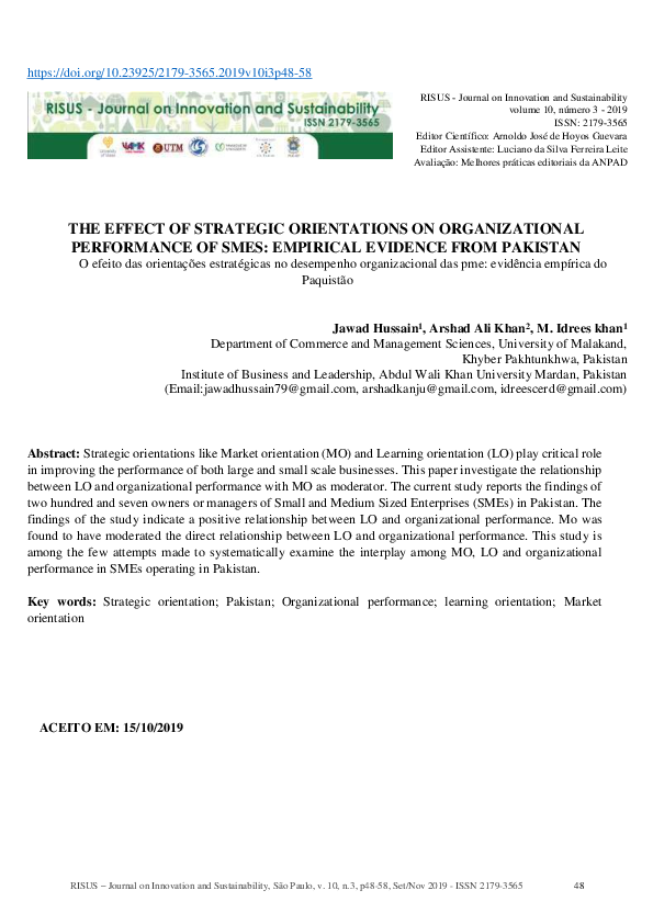 (PDF) The Effect of Strategic Orientations on Organizational ...