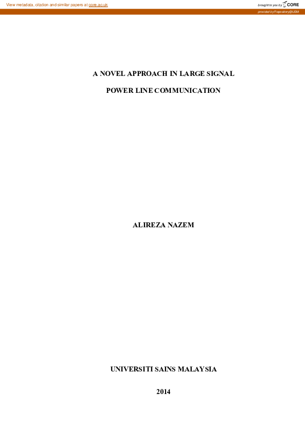 (PDF) A Novel Approach In Large Signal Power Line Communication