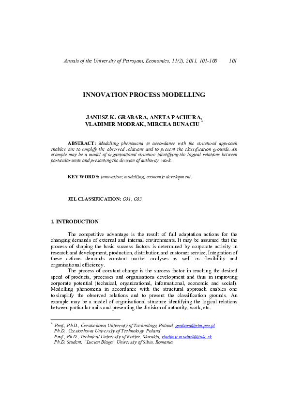(PDF) Innovation Process Modelling