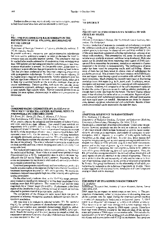 (PDF) 317 The impact of DNA repair in radiotherapy