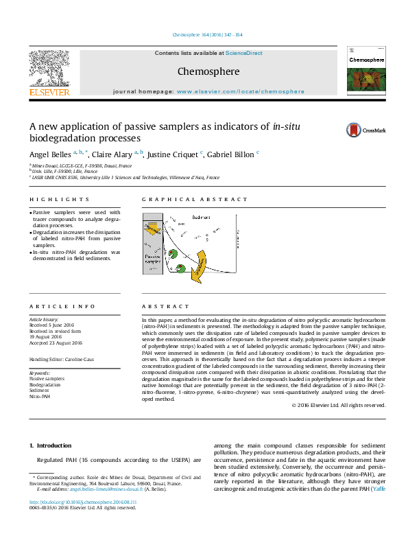 (PDF) A new application of passive samplers as indicators of in-situ ...