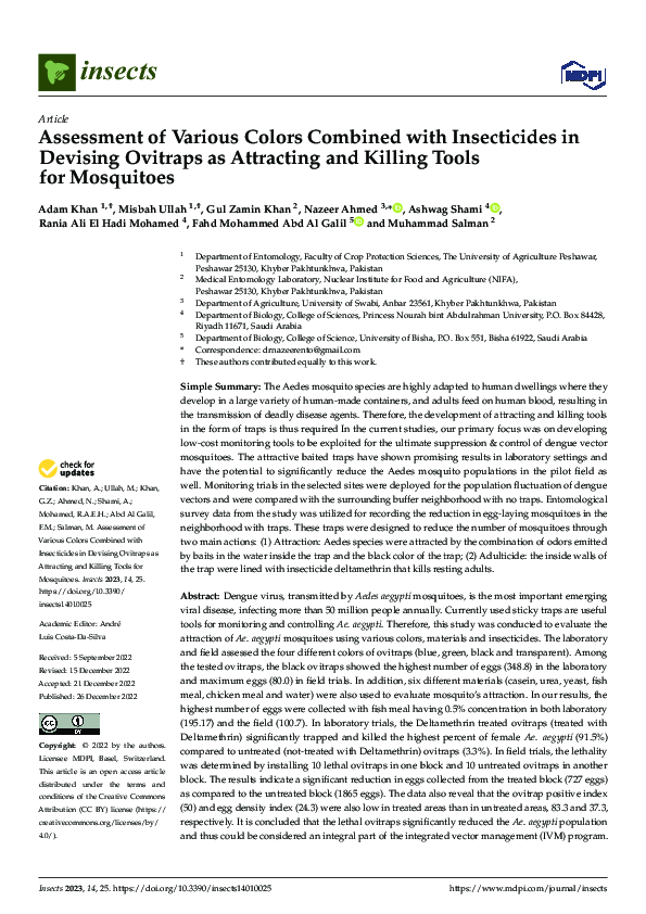 (PDF) Assessment of Various Colors Combined with Insecticides in ...