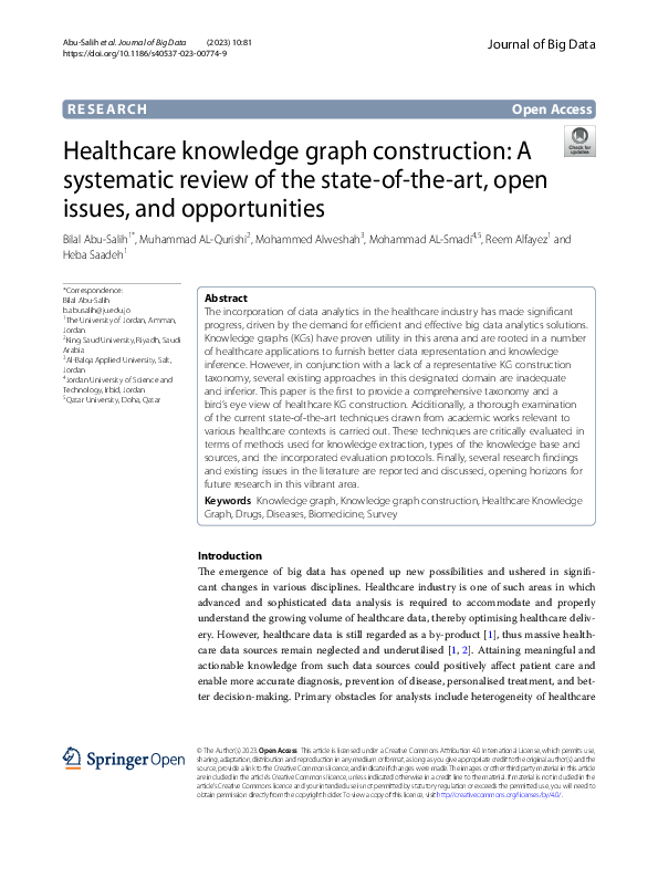 (PDF) Healthcare knowledge graph construction: A systematic review of ...