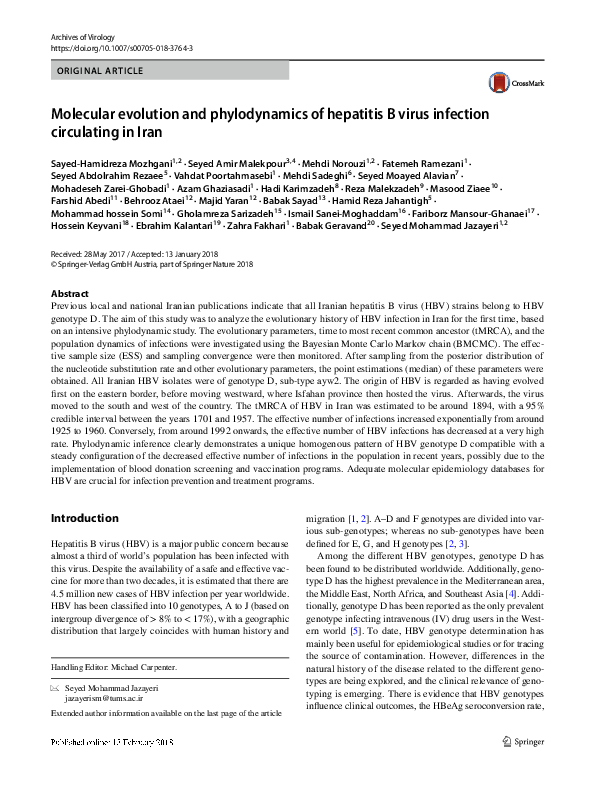 (PDF) Molecular evolution and phylodynamics of hepatitis B virus ...