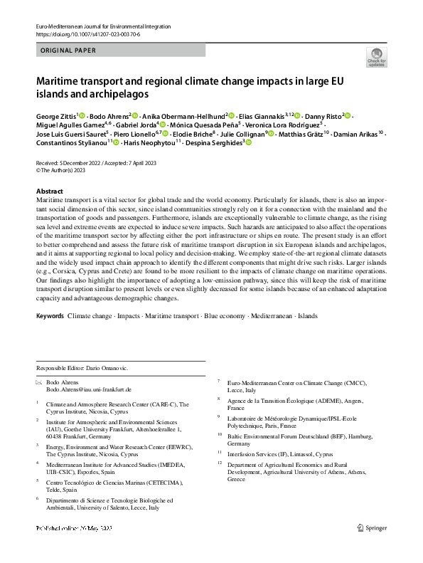 (PDF) Maritime transport and regional climate change impacts in large ...