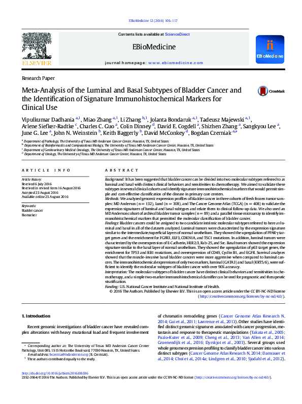 (PDF) Meta-Analysis of the Luminal and Basal Subtypes of Bladder Cancer ...