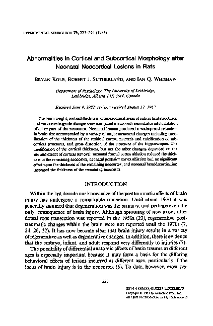 (PDF) Abnormalities in cortical and subcortical morphology after ...