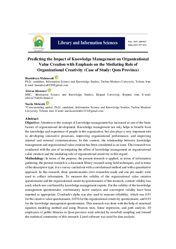 (PDF) Predicting the Impact of Knowledge Management on Organizational ...