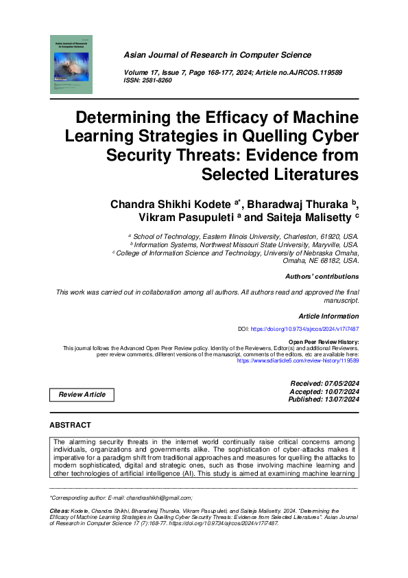 (PDF) Determining the Efficacy of Machine Learning Strategies in ...