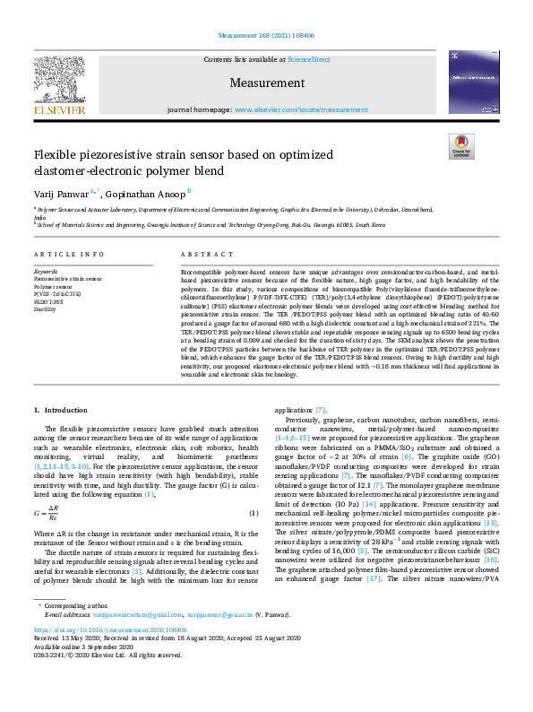 (PDF) Flexible piezoresistive strain sensor based on single Sb-doped ...
