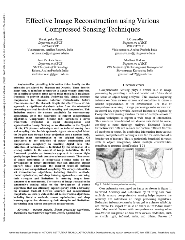 (PDF) Effective Image Reconstruction Using Various Compressed Sensing ...