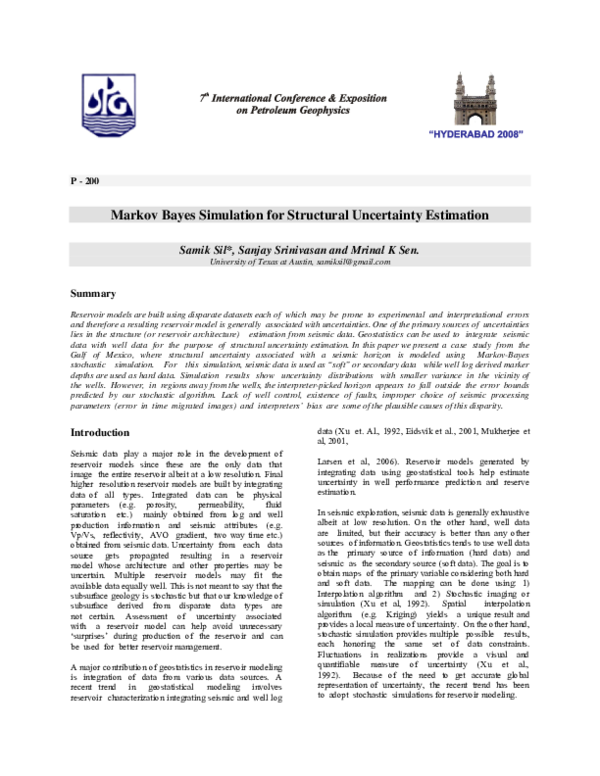 (PDF) Markov Bayes simulation for structural uncertainty estimation