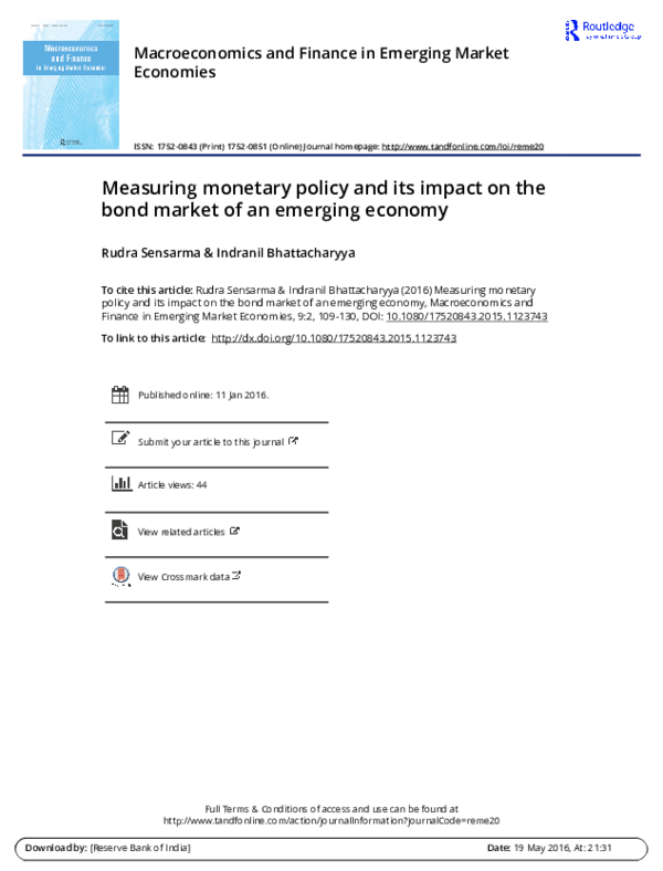 (PDF) Measuring monetary policy and its impact on the bond market of an ...