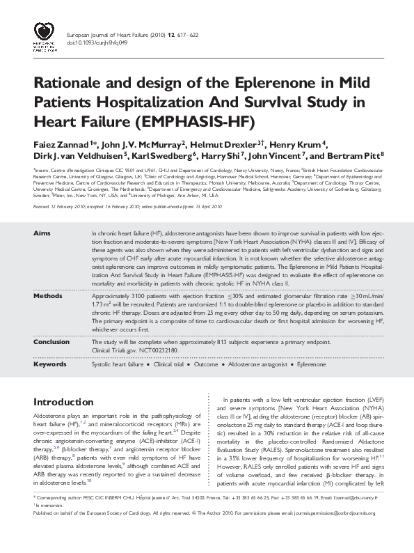 (PDF) Rationale and design of the Eplerenone in Mild Patients ...