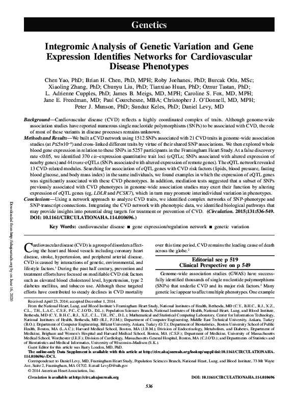 (PDF) Integromic analysis of genetic variation and gene expression ...