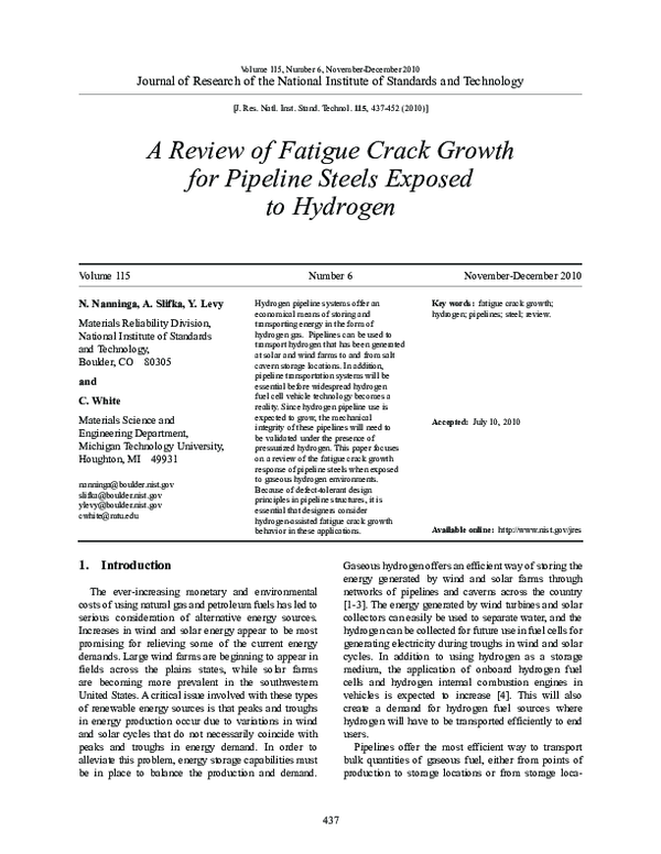 (PDF) A review of fatigue crack growth for pipeline steels exposed to ...