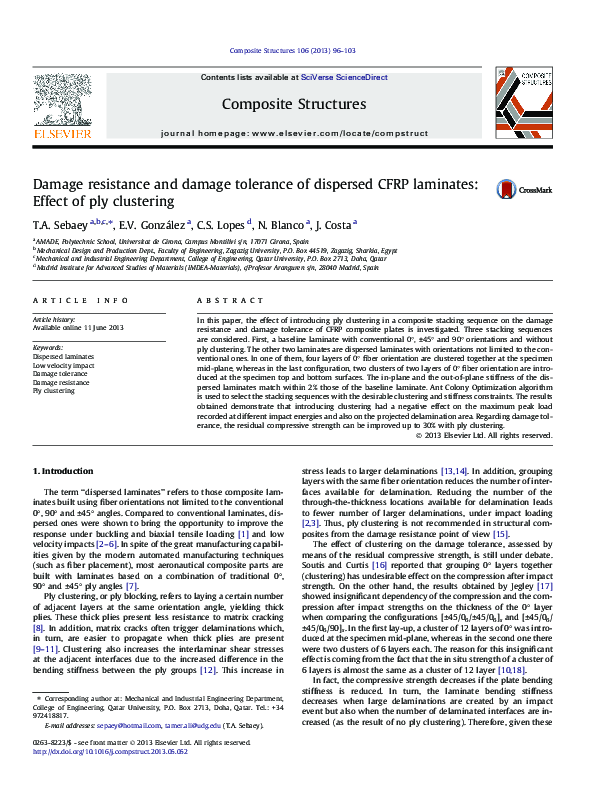 (PDF) Damage resistance and damage tolerance of dispersed CFRP ...