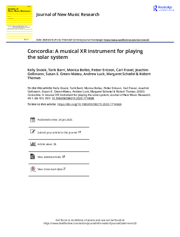 (PDF) Concordia: A musical XR instrument for playing the solar system